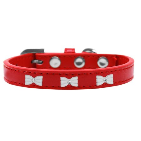 MIRAGE PET PRODUCTS White Bow Widget Dog CollarRed Size 18 631-6 RD18